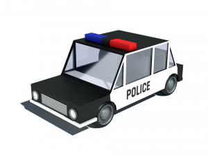 cartoon low poly police car 3D Model