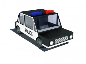 cartoon low poly police car 3D Model