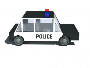 cartoon low poly police car 3D Модель