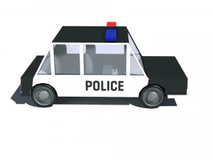 cartoon low poly police car 3D Model