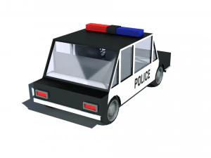 cartoon low poly police car 3D Model