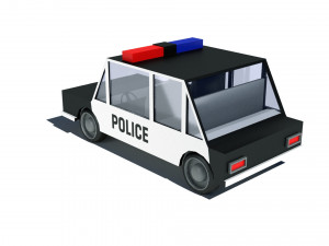 cartoon low poly police car 3D Модель