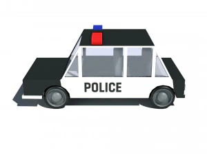 cartoon low poly police car 3D Model