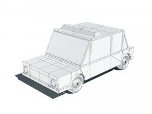cartoon low poly police car 3D Model