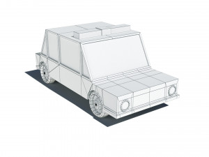 cartoon low poly police car 3D Модель