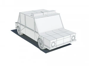 cartoon low poly police car 3D Model