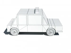 cartoon low poly police car 3D Model