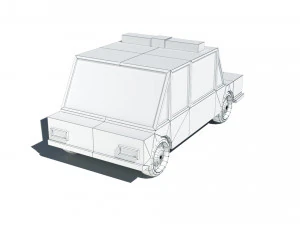 cartoon low poly police car 3D Model
