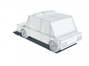cartoon low poly police car 3D Model