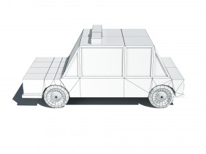 cartoon low poly police car 3D Модель