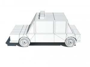 cartoon low poly police car 3D Model