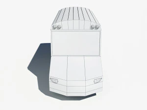 cartoon low poly school bus 3D Model
