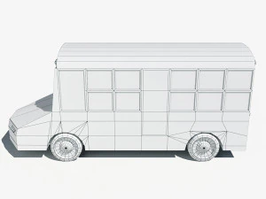 cartoon low poly school bus 3D Model
