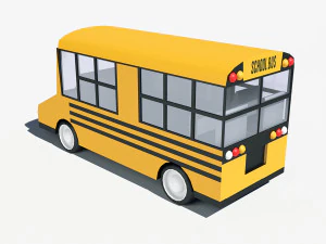 cartoon low poly school bus 3D Model