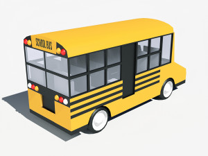 cartoon low poly school bus 3D Модель