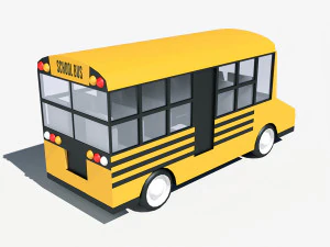 cartoon low poly school bus 3D Model