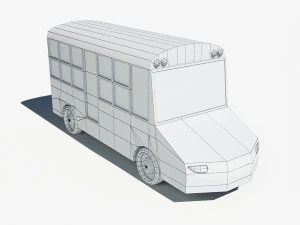 cartoon low poly school bus 3D Model