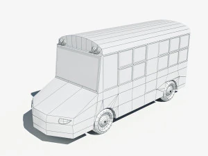 cartoon low poly school bus 3D Model