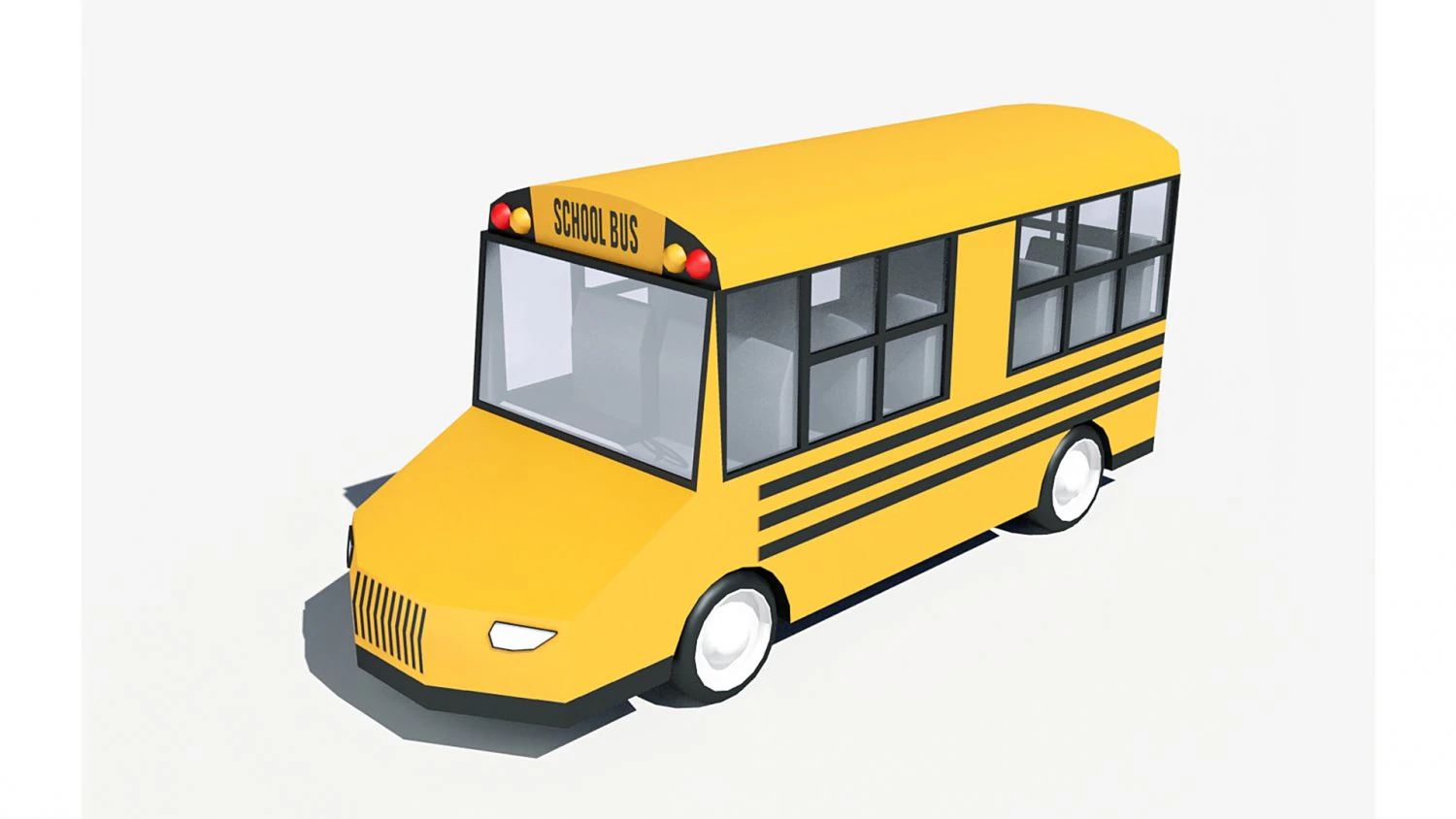 cartoon low poly school bus 3D Model .c4d .max .obj .3ds .fbx .stl .blend 