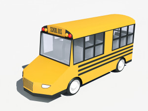 cartoon low poly school bus 3D-Modell