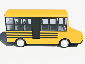cartoon low poly school bus 3D Model