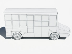 cartoon low poly school bus 3D Модель