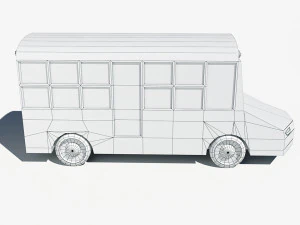 cartoon low poly school bus 3D Model