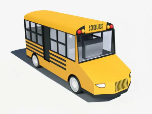 cartoon low poly school bus 3D Model