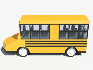 cartoon low poly school bus 3D Model