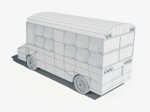 cartoon low poly school bus 3D Model