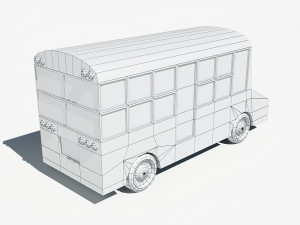 cartoon low poly school bus 3D Модель
