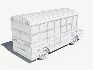 cartoon low poly school bus 3D Model