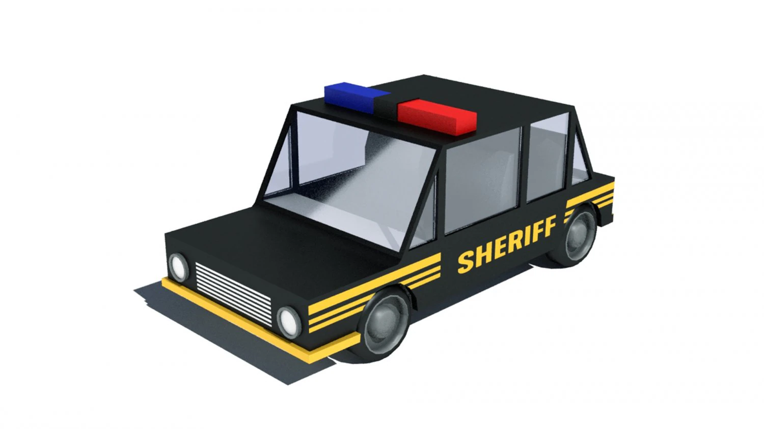 cartoon low poly sheriff car 3D Model .c4d .max .obj .3ds .fbx .stl .blend 