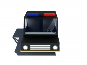 cartoon low poly sheriff car 3D Model
