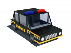 cartoon low poly sheriff car 3D Model