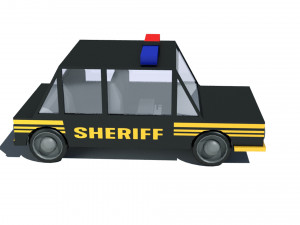 cartoon low poly sheriff car 3D Model