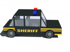 cartoon low poly sheriff car 3D Model