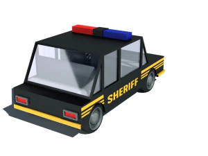 cartoon low poly sheriff car 3D Model