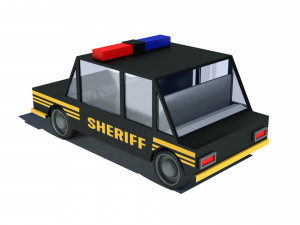 cartoon low poly sheriff car 3D Model
