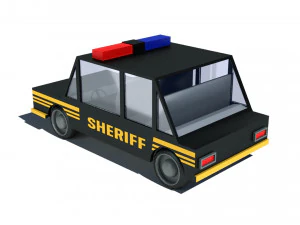 cartoon low poly sheriff car 3D Model