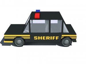 cartoon low poly sheriff car 3D Model