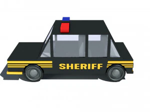 cartoon low poly sheriff car 3D Model