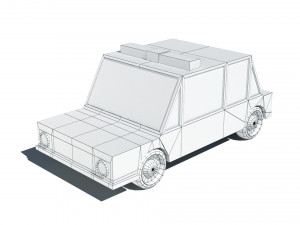 cartoon low poly sheriff car 3D Model