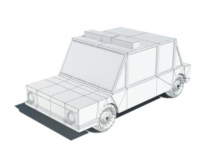 cartoon low poly sheriff car 3D Model