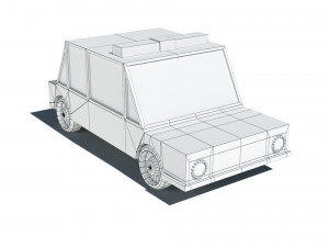 cartoon low poly sheriff car 3D Model