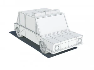cartoon low poly sheriff car 3D Model