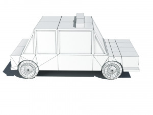 cartoon low poly sheriff car 3D Model
