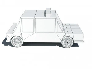 cartoon low poly sheriff car 3D Model