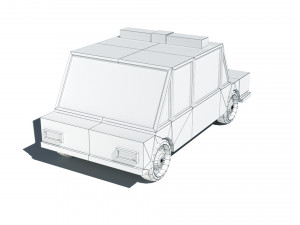 cartoon low poly sheriff car 3D Model