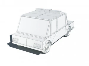 cartoon low poly sheriff car 3D Model